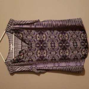 Maurices Purple and Black Patterned Top